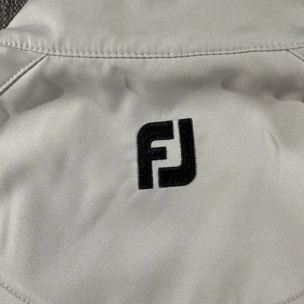 FootJoy Jacket Mens Large Beige Lost Key Golf Club Full Zip Pockets Windbreaker